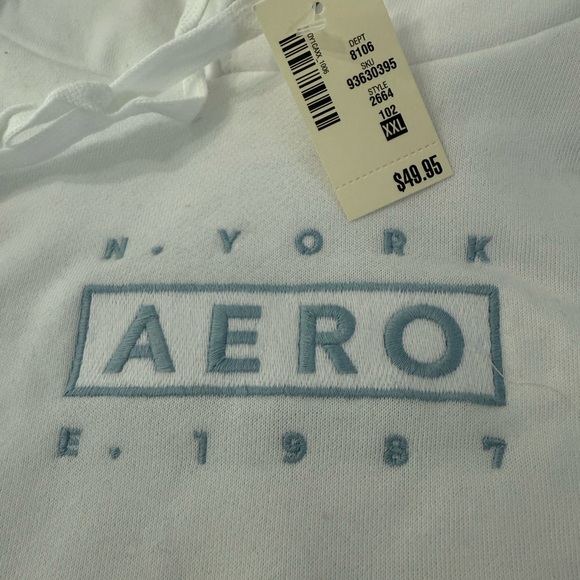 Aeropostale White Hoodie with Blue Detail - Picture 1 of 4